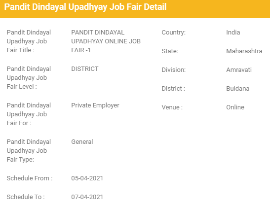 Buldhana Job Fair 2021