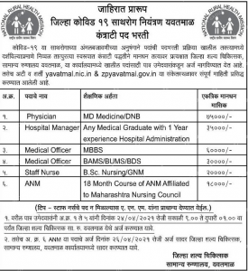 General Hospital Yavatmal Recruitment 2021