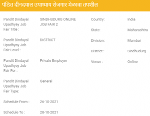 Sindhudurg Rojgar Melava 2021