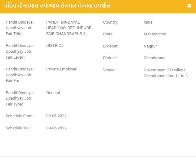 Chandrapur Rojgar Melava 2022