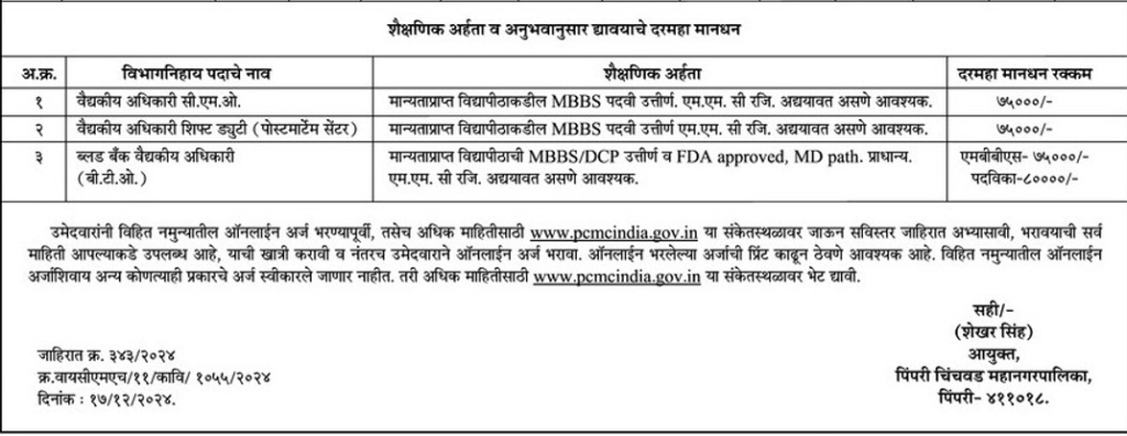 PCMC Bharti 2024