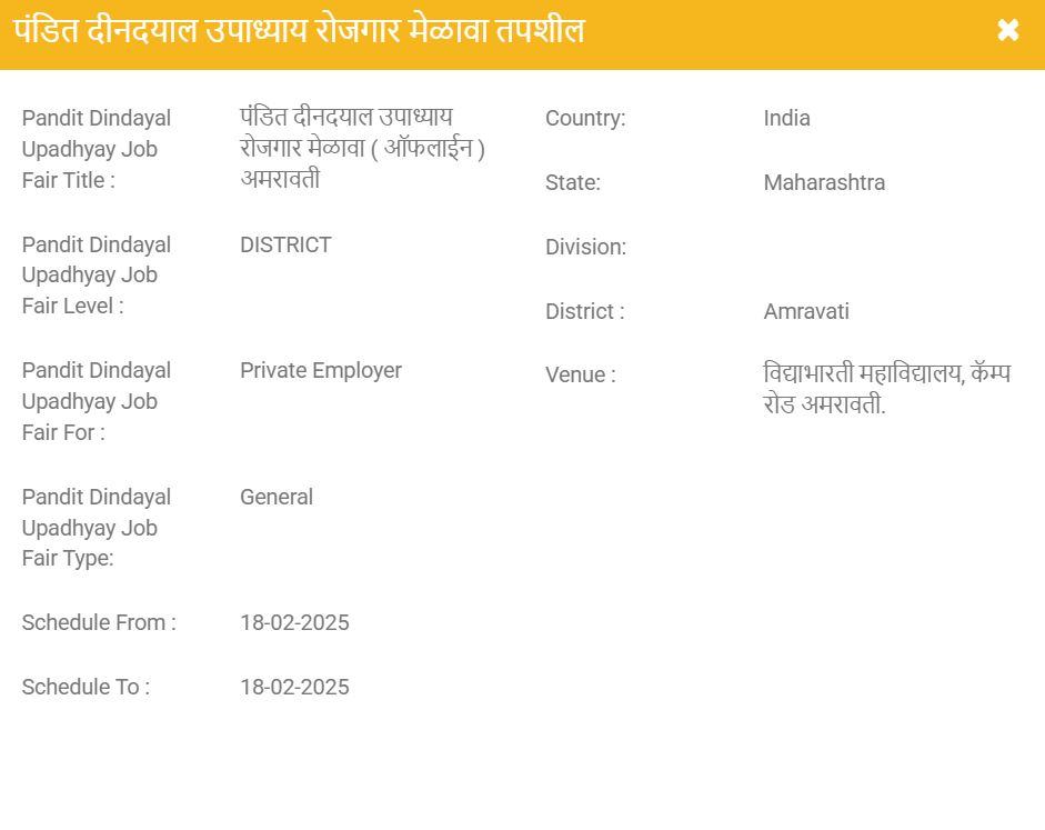 Amravati Rojgar Melava 2025